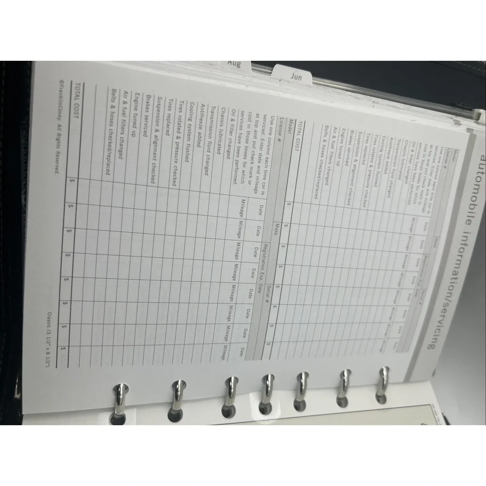 Franklin Day One Snap‎ Closure 3-Ring Classic Planner, Black, 8.5